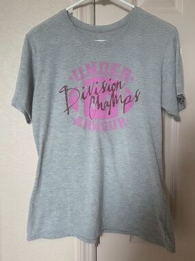 Under Armour Heatgear Gray Graphic Tee "Division Champs" Sz Medium